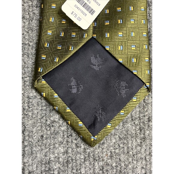 BROOKS BROTHERS STAIN RESISTANT MEN'S Silk Tie Green Geometric Print NWT $75 - Picture 4 of 6